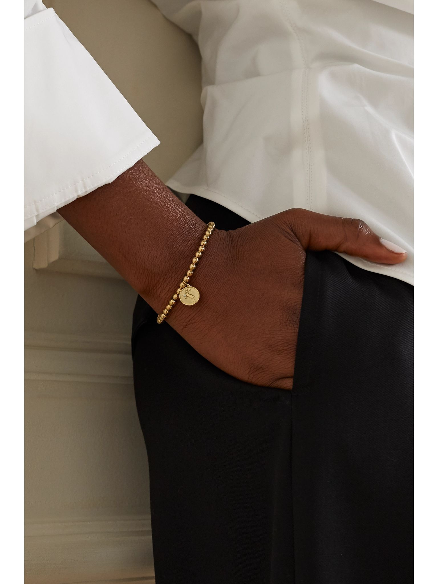 Capricorn 14-karat gold diamond bracelet Gold - 2