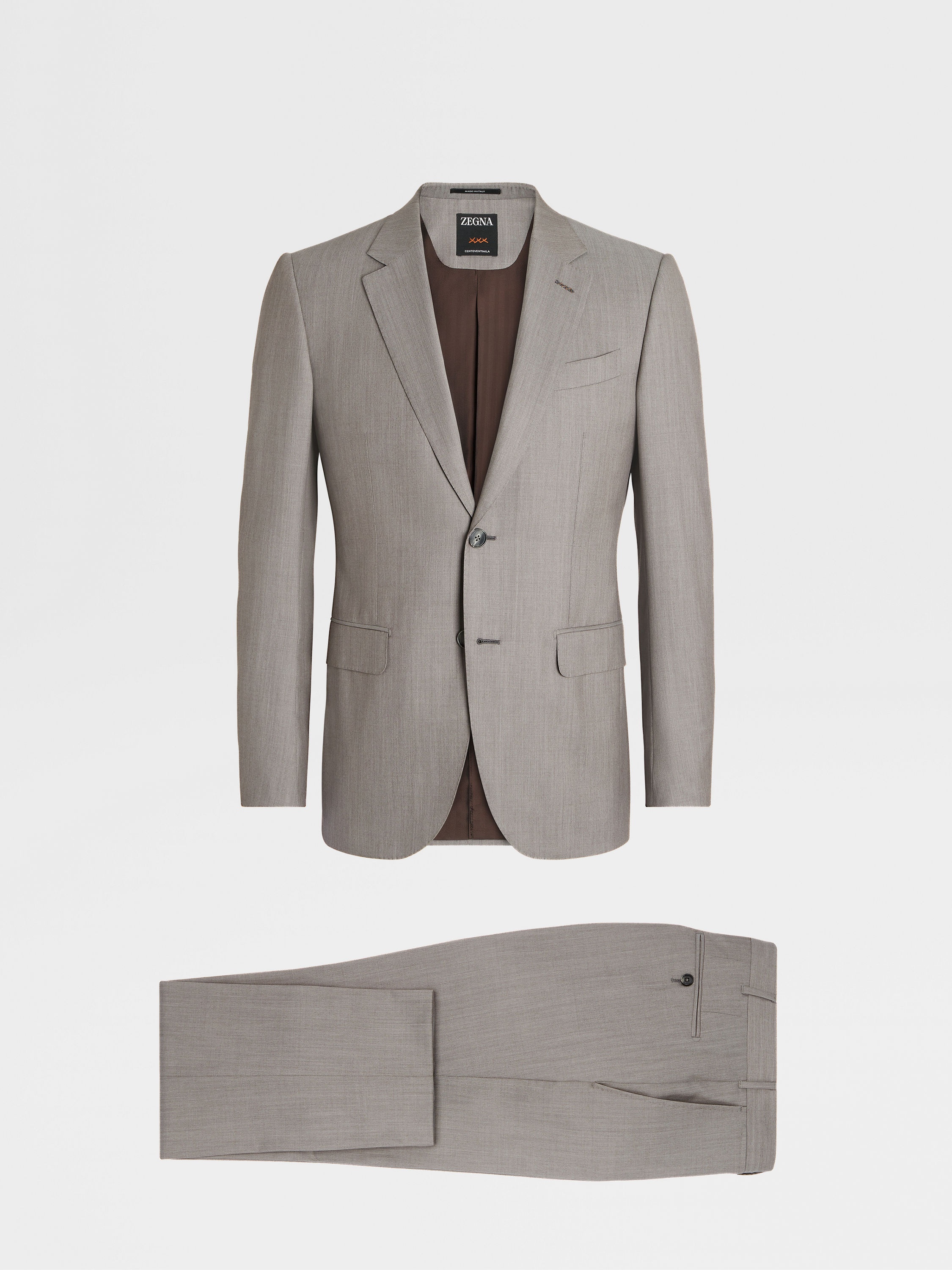 TAUPE CENTOVENTIMILA WOOL SUIT - 1