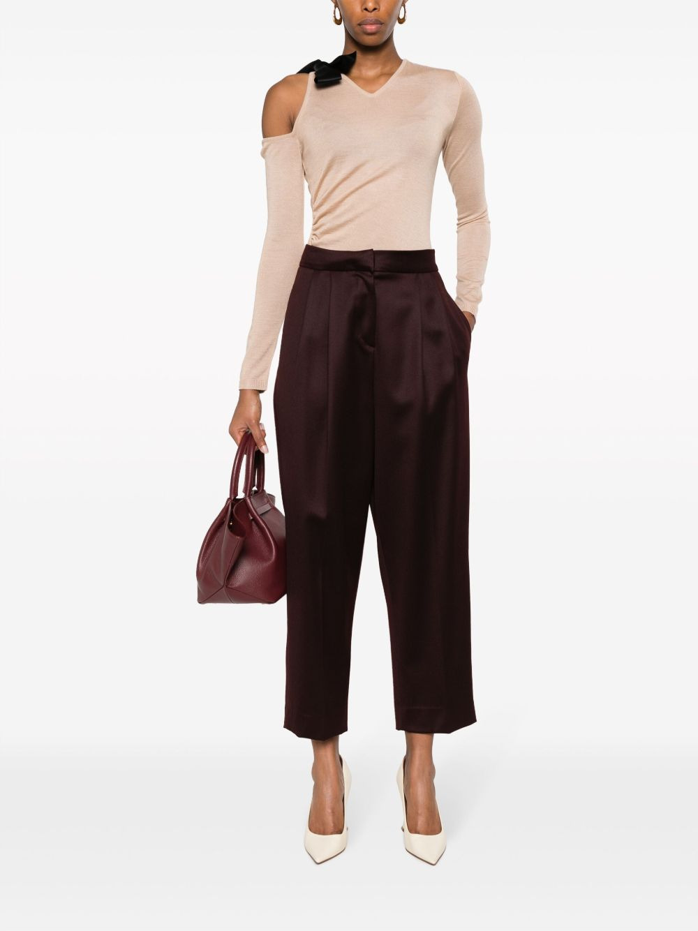 bow-embellished cut-out top - 2