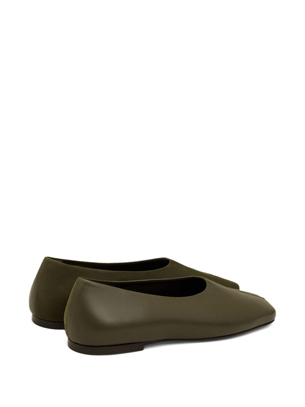leather square-toe ballet flats - 4