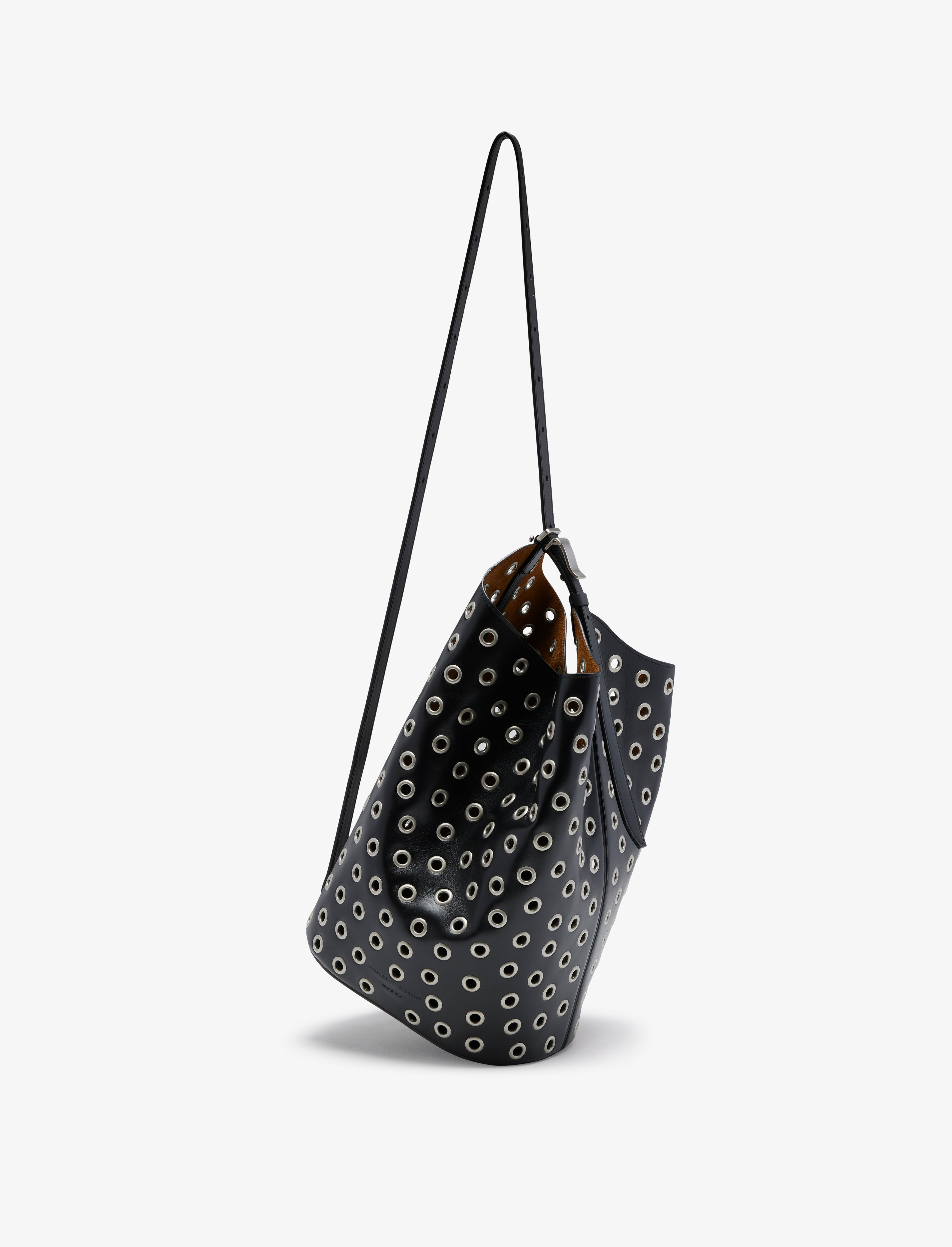 Brant Bucket Bag in Eyelet Covered Smooth Calf - 7