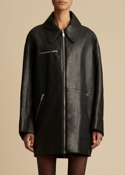 KHAITE The Gellar Jacket in Black Leather outlook