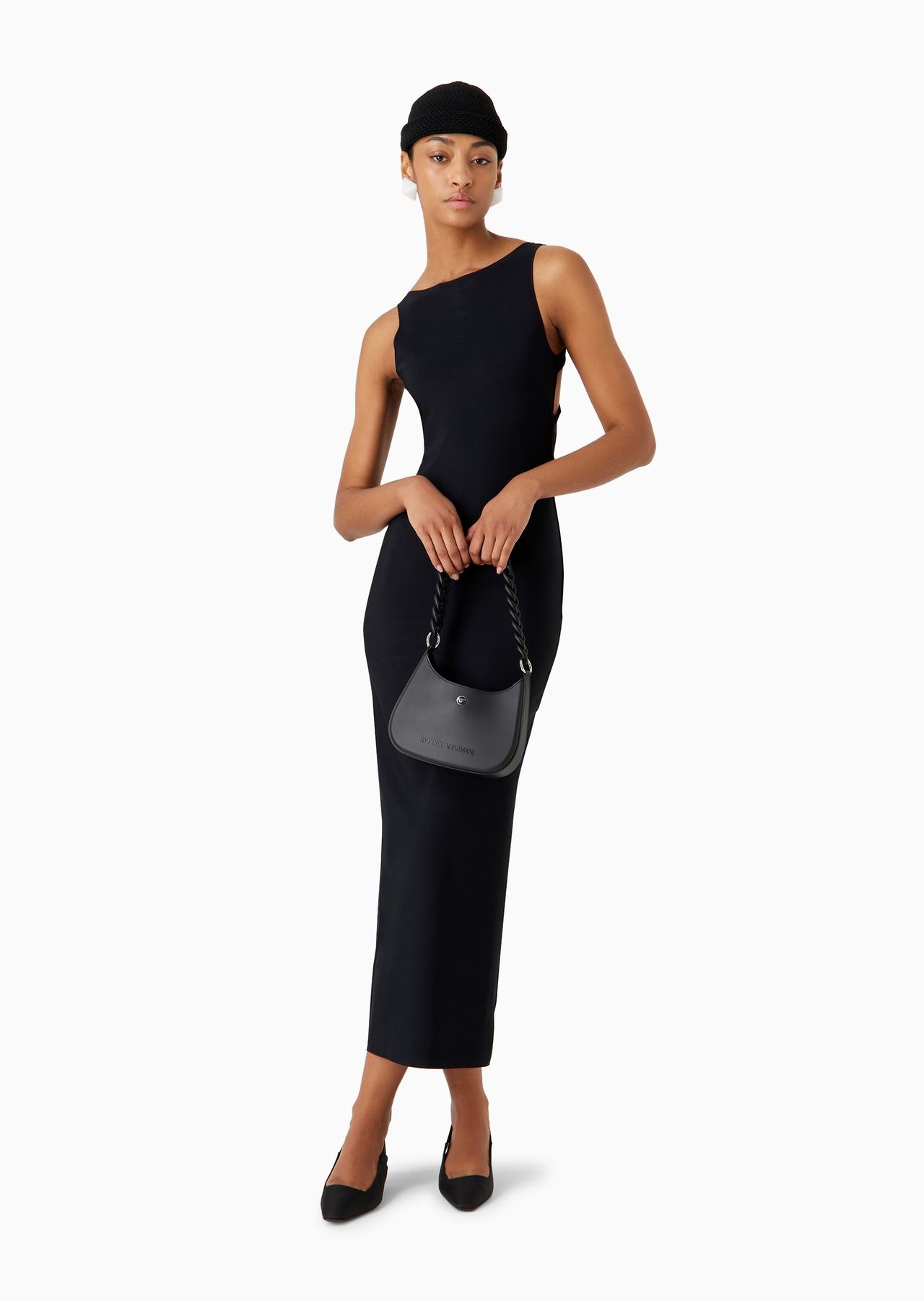 Scuba-jersey long sheath dress - 4