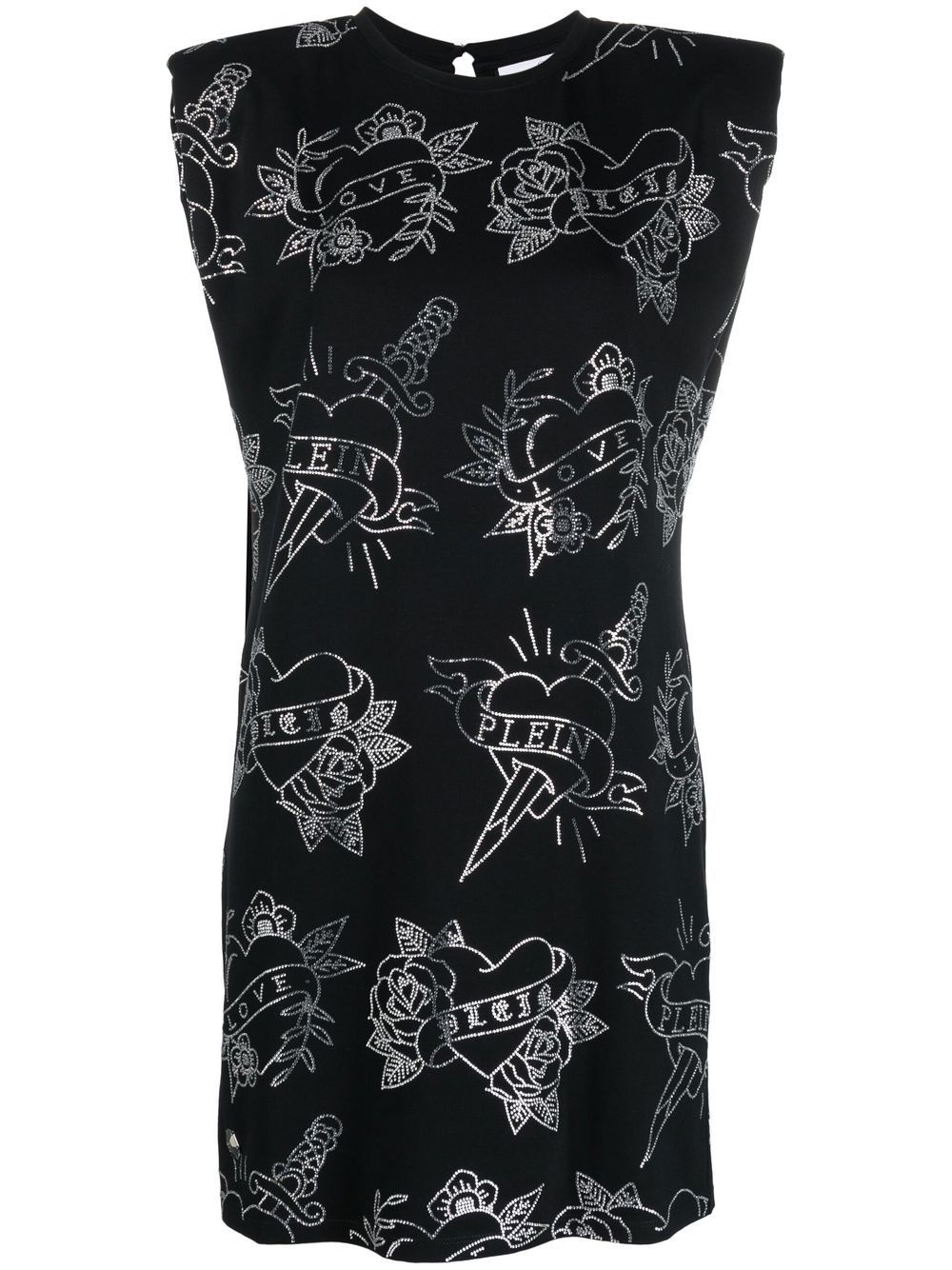 graphic-print sleeveless mini dress - 1