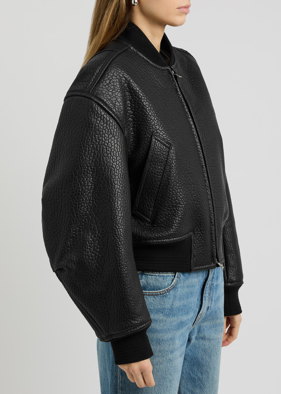 Alexander Wang Padded Pebbled Leather Bomber Jacket - 2