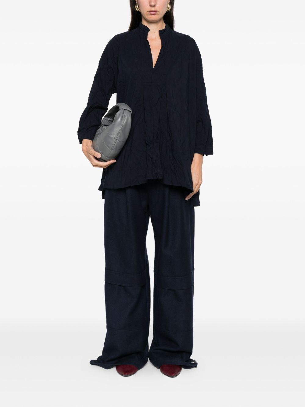 mandarin-collar cotton blouse - 2