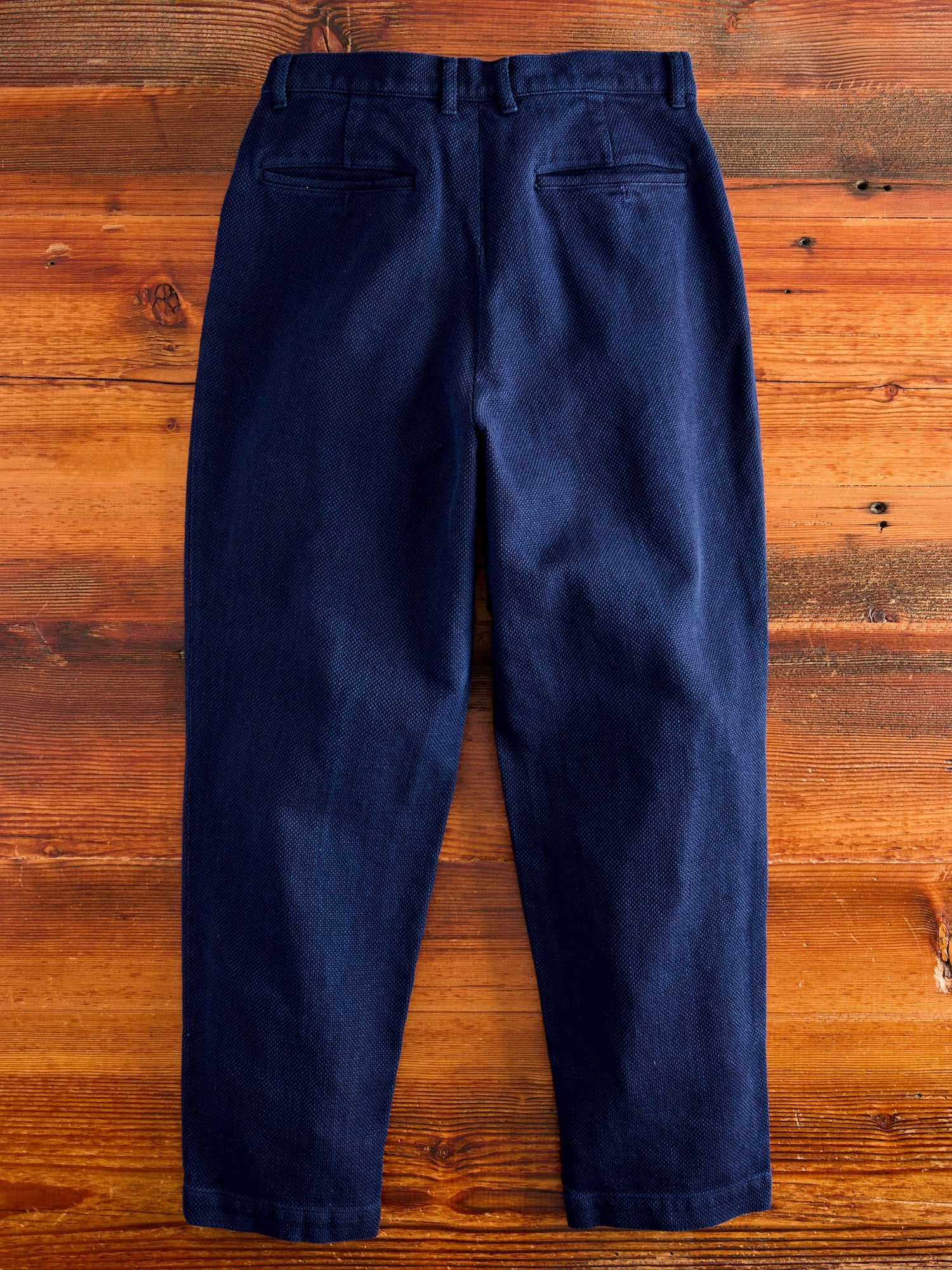 Double Cloth Sashiko Trousers in Hand Dyed Indigo - 13