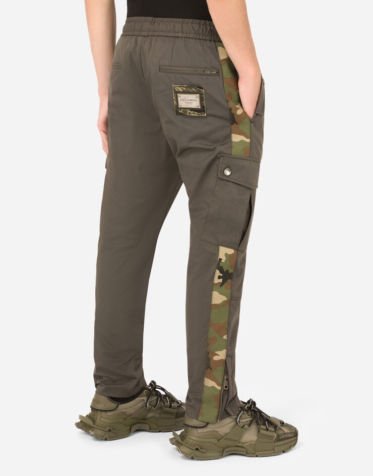 Cotton jogging pants with camouflage bands - 5