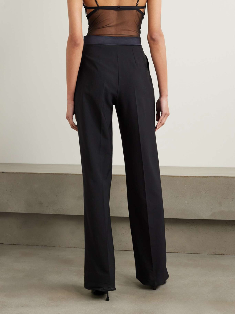Satin-trimmed crepe wide-leg pants 3