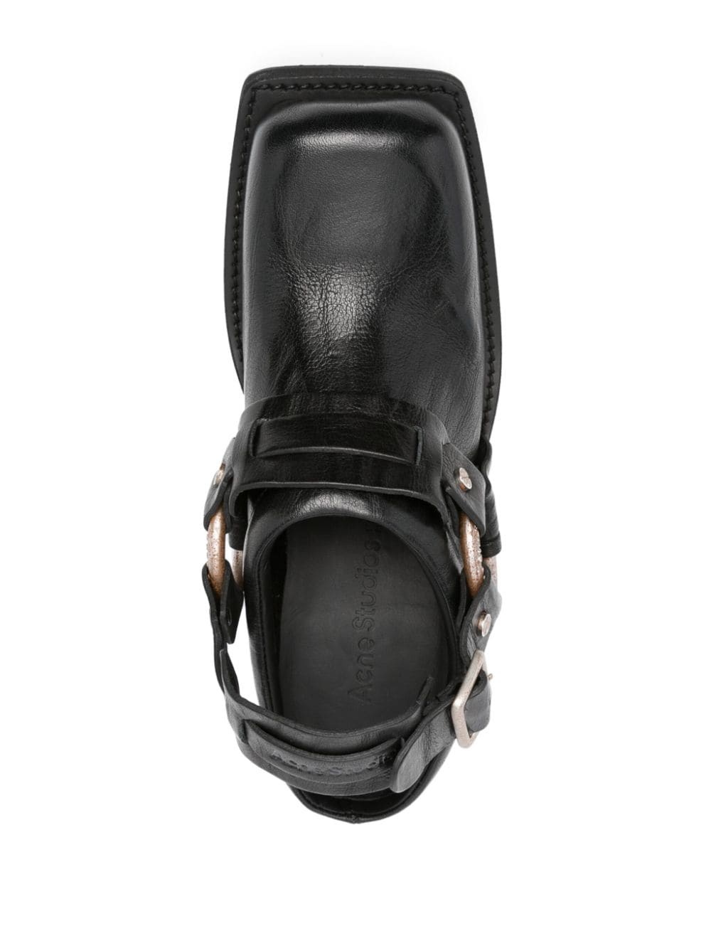 40mm square-toe leather mules - 4
