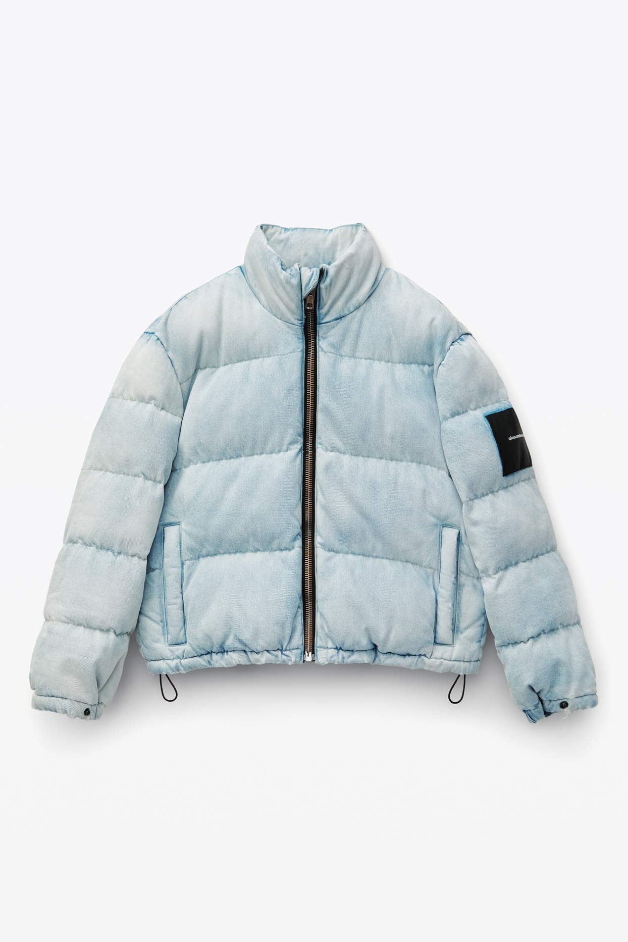 PUFFER JACKET IN BLEACHED DENIM - 1