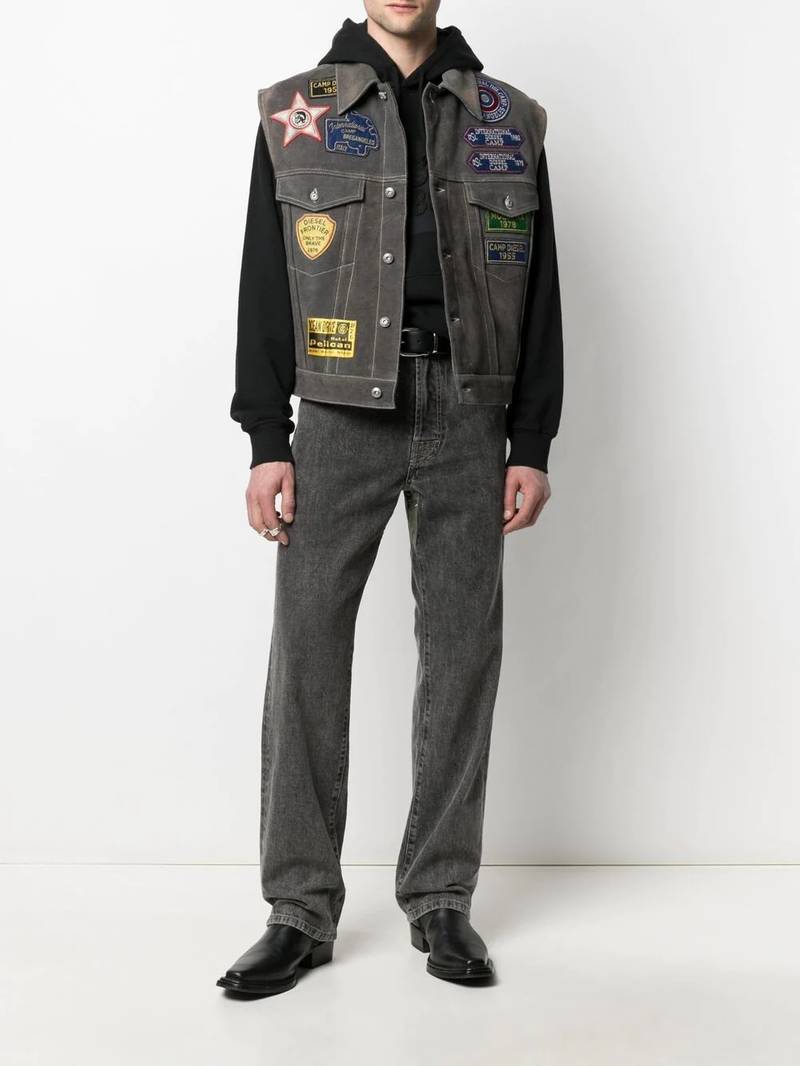 Diesel logo-patch hoodie outlook