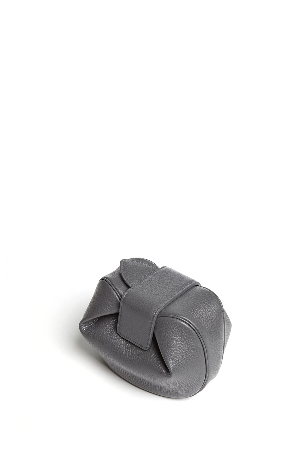 Soft Demi Clutch in Charcoal Textured Leather - 3