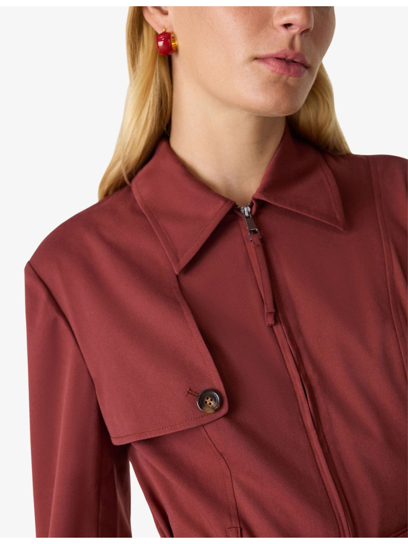 Trench-Detail Long-Sleeve Stretch-Woven Jumpsuit 4