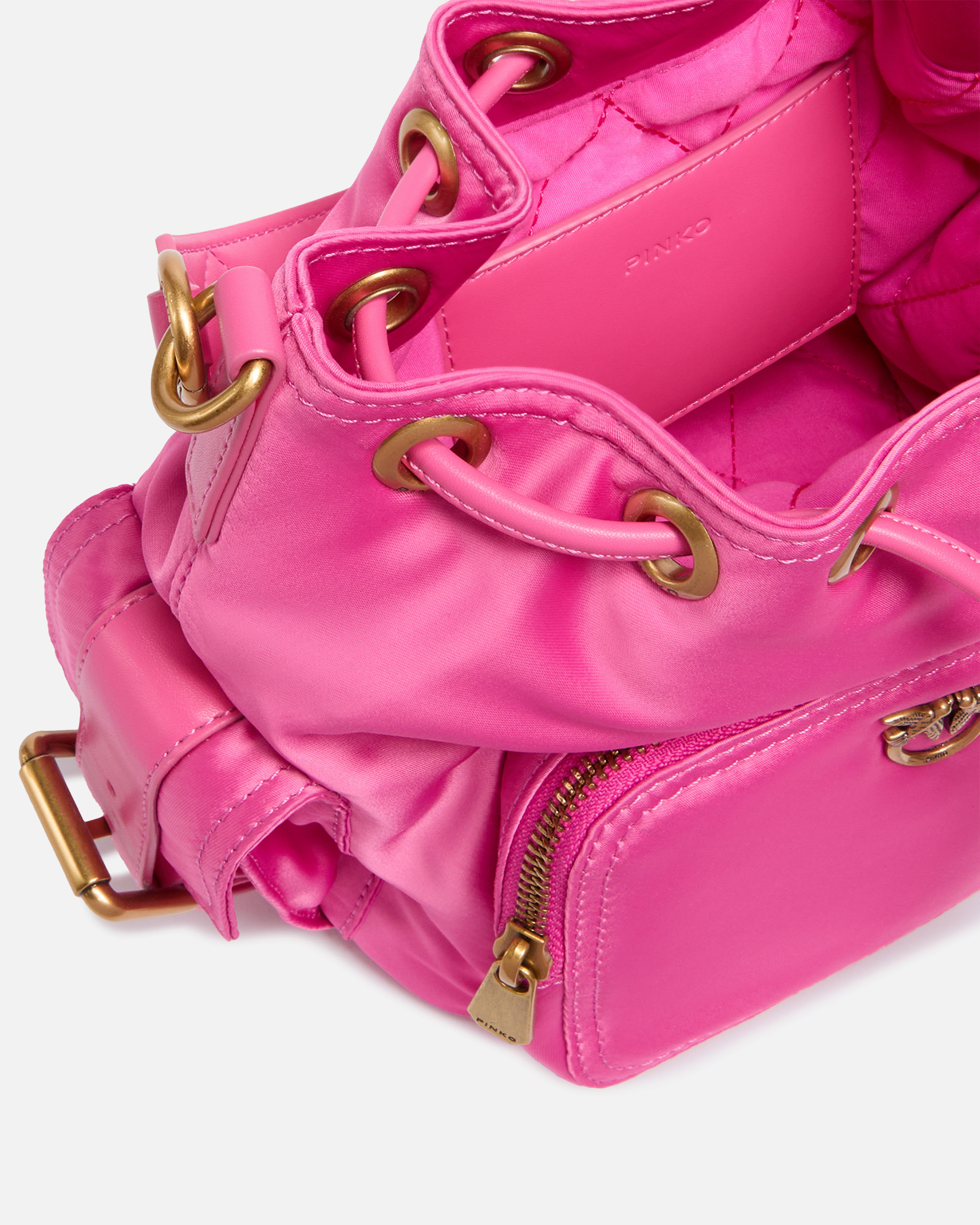 SMALL SATIN BUCKET BAG - 4