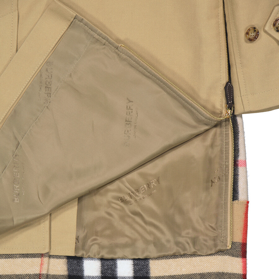 Open Box - Burberry Ladies Honey Cotton Gabardine Car Coat, Brand Size 6 (US Size 4) - 7