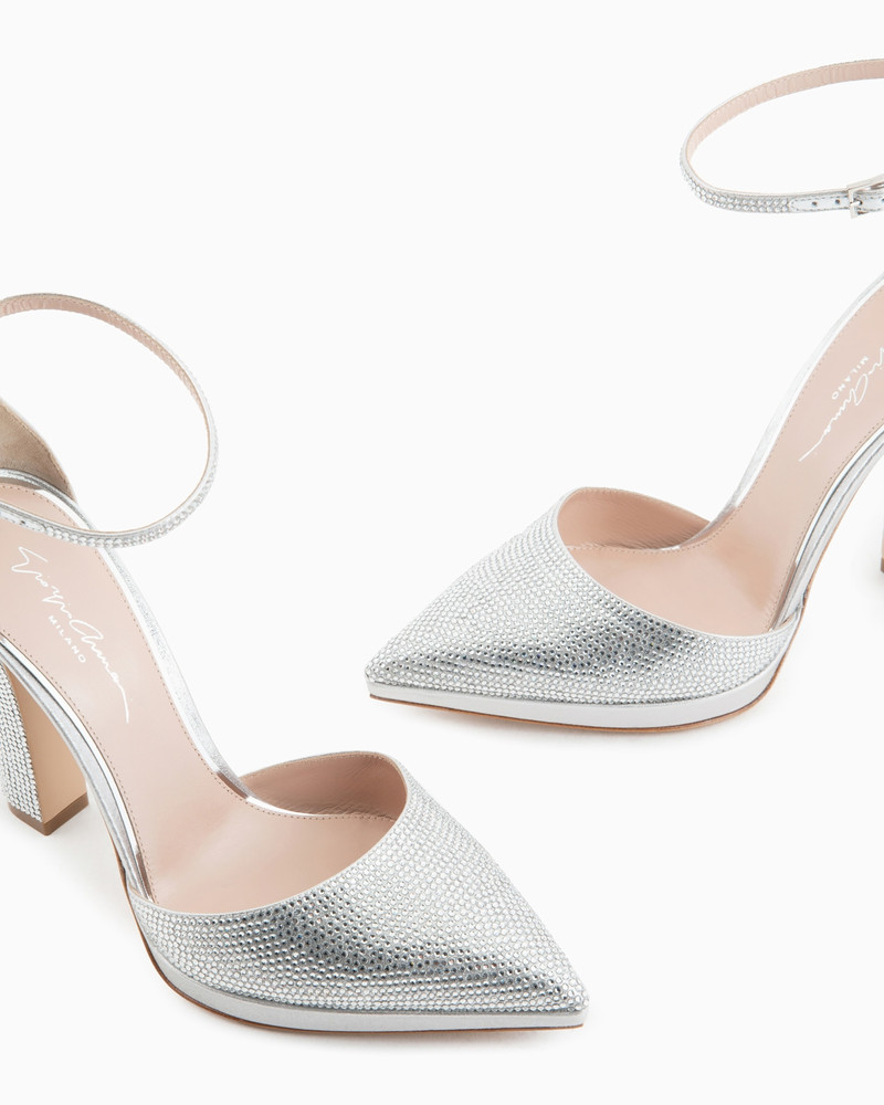 Rhinestone and Lurex d'Orsay court shoes 5