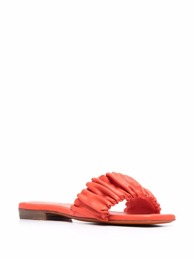 Santoni ruched leather sandals outlook