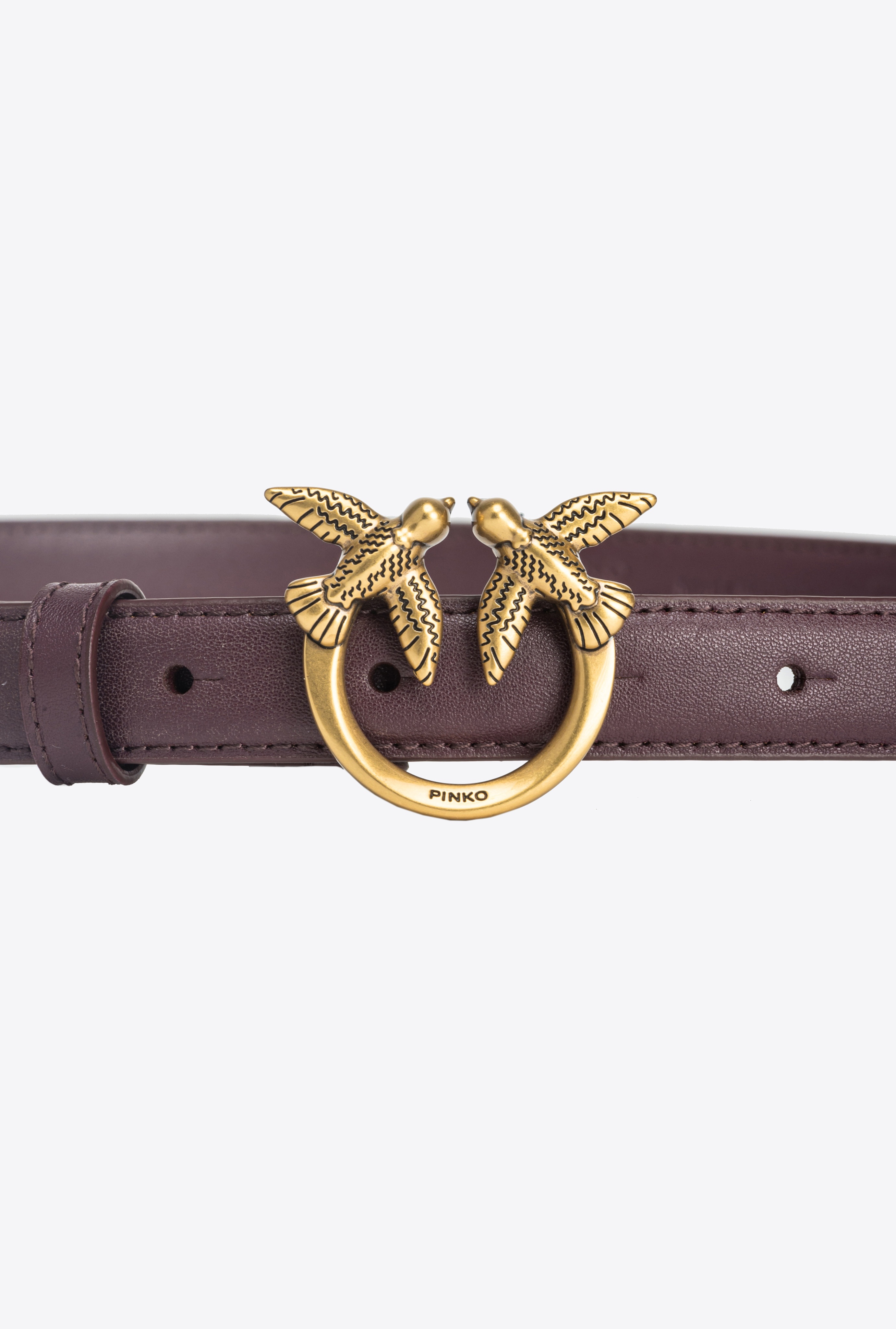LOVE BIRDS THIN LEATHER BELT 2CM - 2