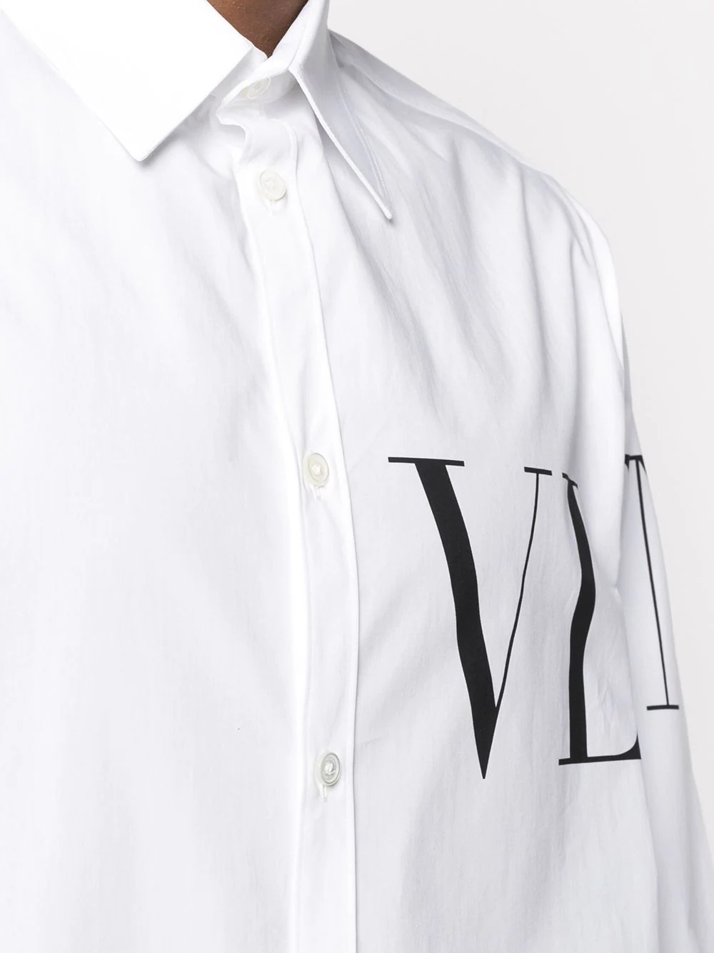 VLTN-print cotton shirt - 5