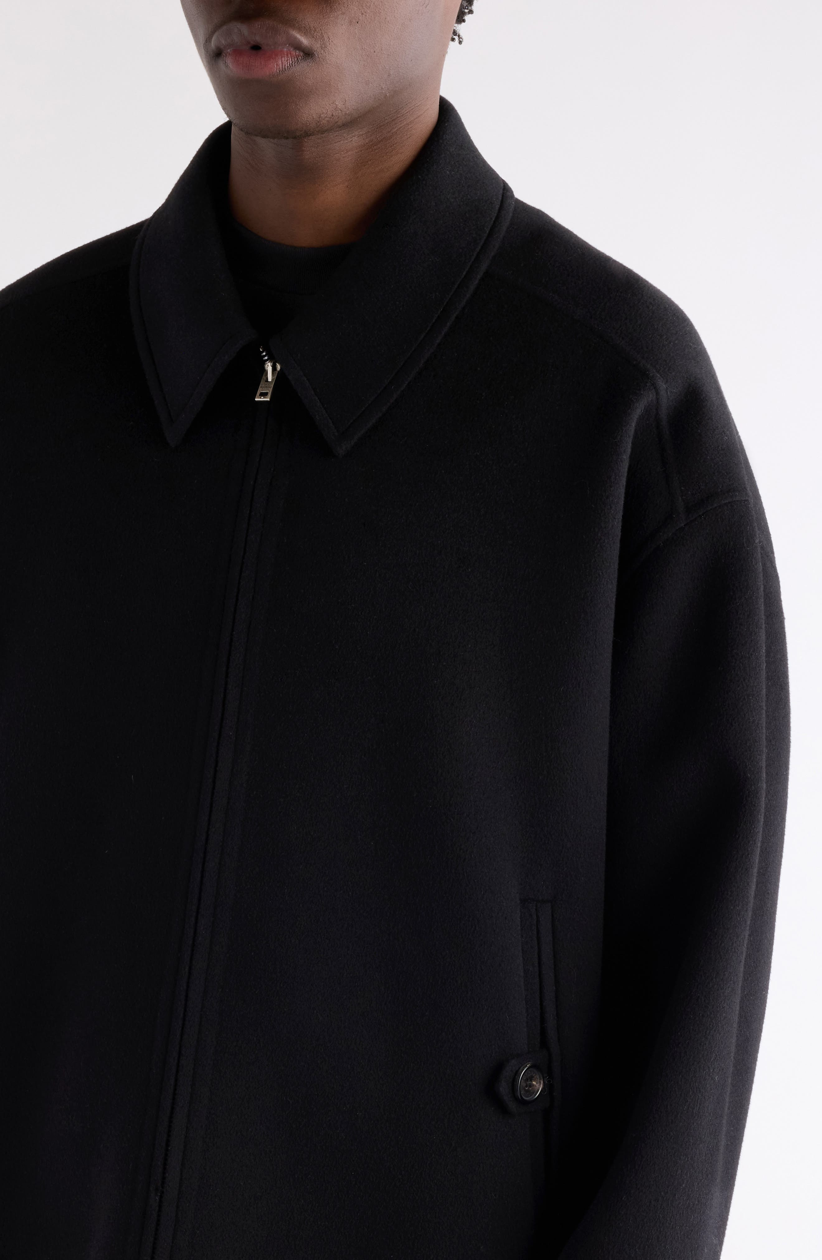 Acne Studios Doveo Double Face Wool Flannel Jacket in Black at Nordstrom - 5
