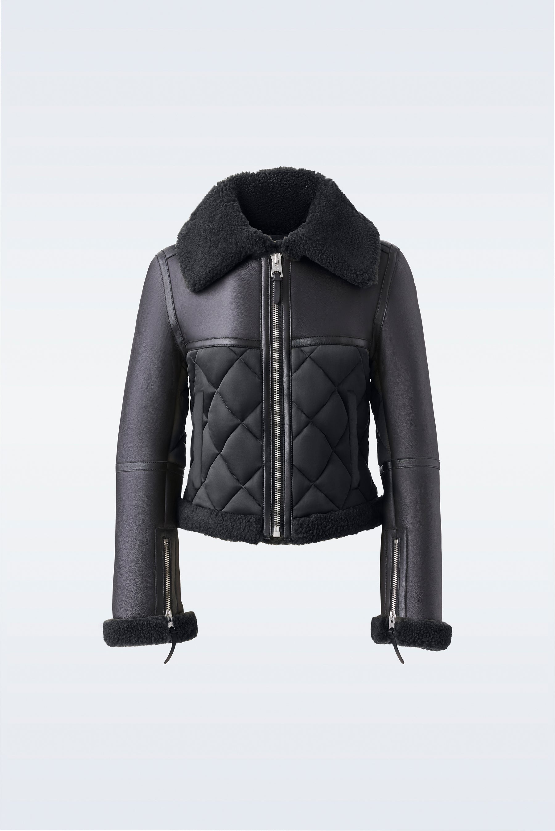 TULIP Quilted sheepskin jacket with shearling trim - 1