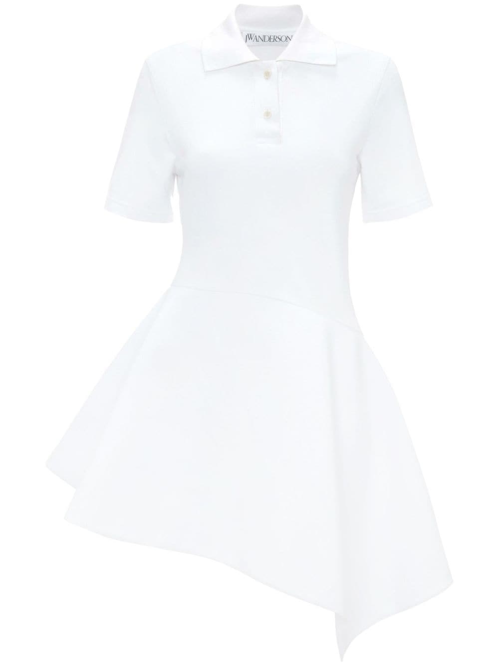 polo-collar cotton asymmetric dress - 1