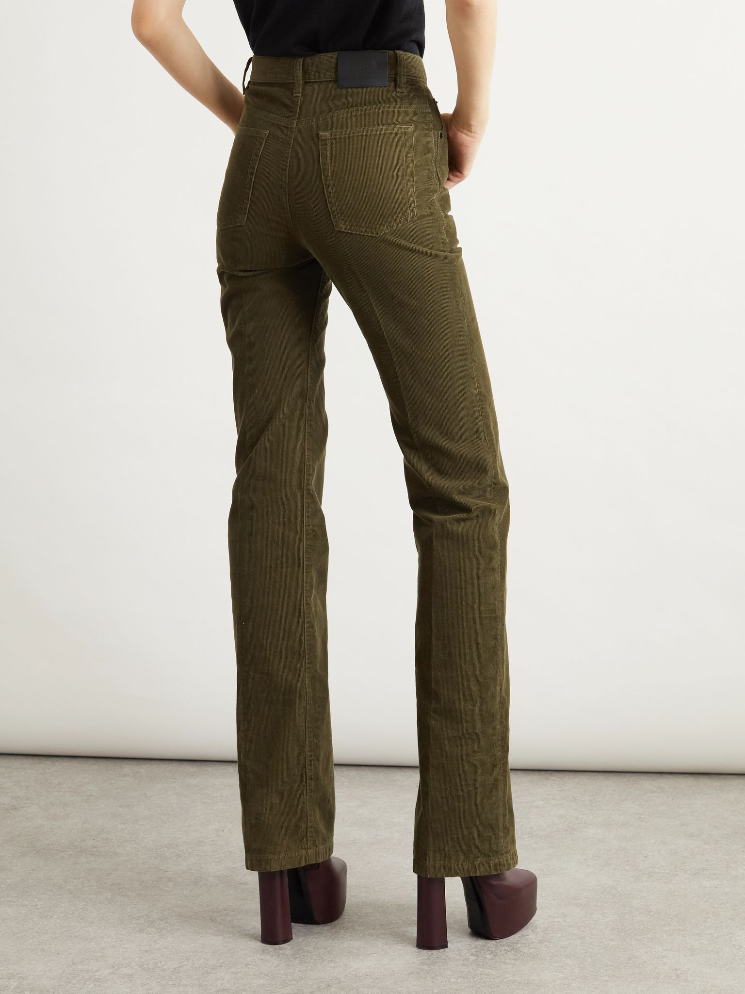 Clyde cotton-corduroy slim-leg pants Green - 4