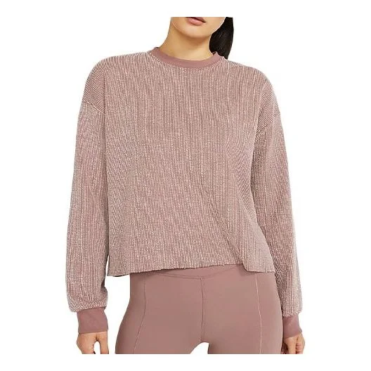 (WMNS) Nike Yoga Casual Round Neck Pullover Long Sleeves Smoke Grey Purple Red T-Shirt CU6339-298 - 1