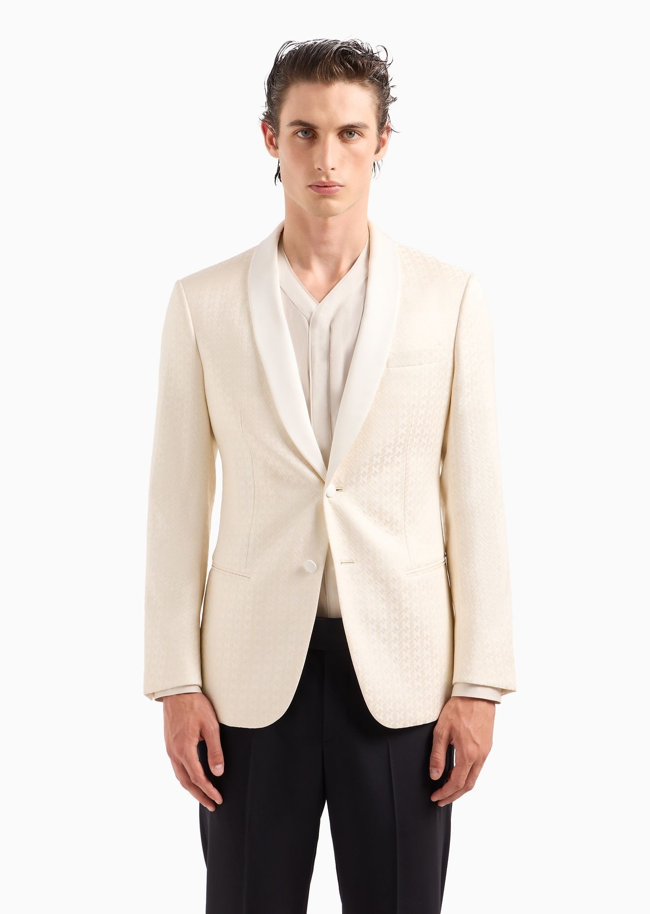 Soho line single-breasted tuxedo jacket in jacquard fabric - 2