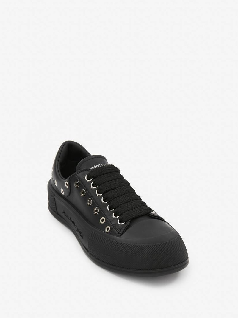 Alexander McQueen Men's Deck Plimsoll in Black/silver outlook