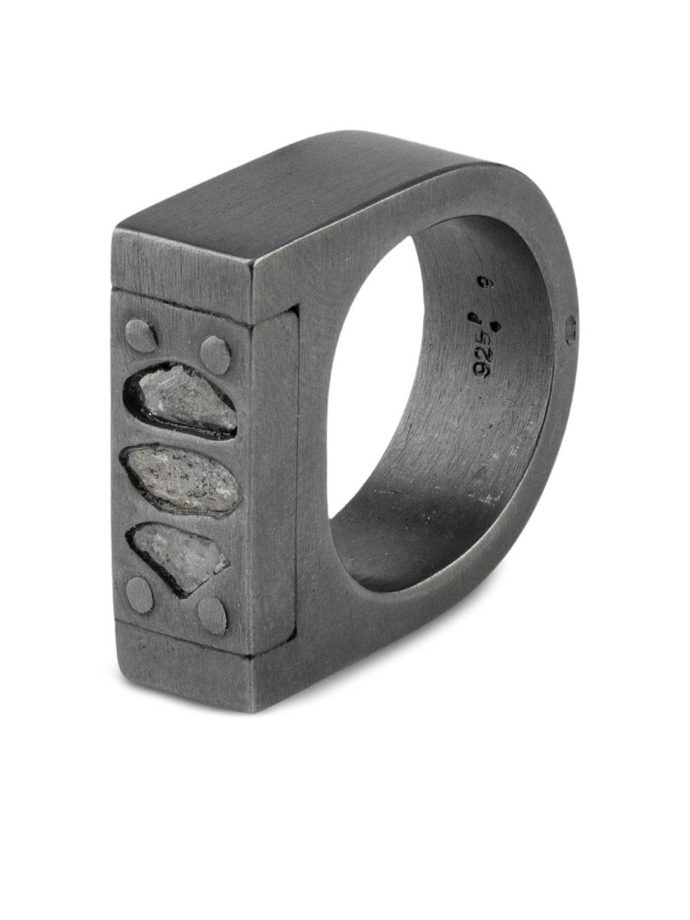 Plate Single three-diamond-slab ring - 2