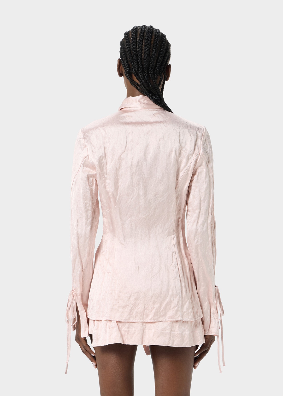 CRINKLED SATIN SHIRT - 4