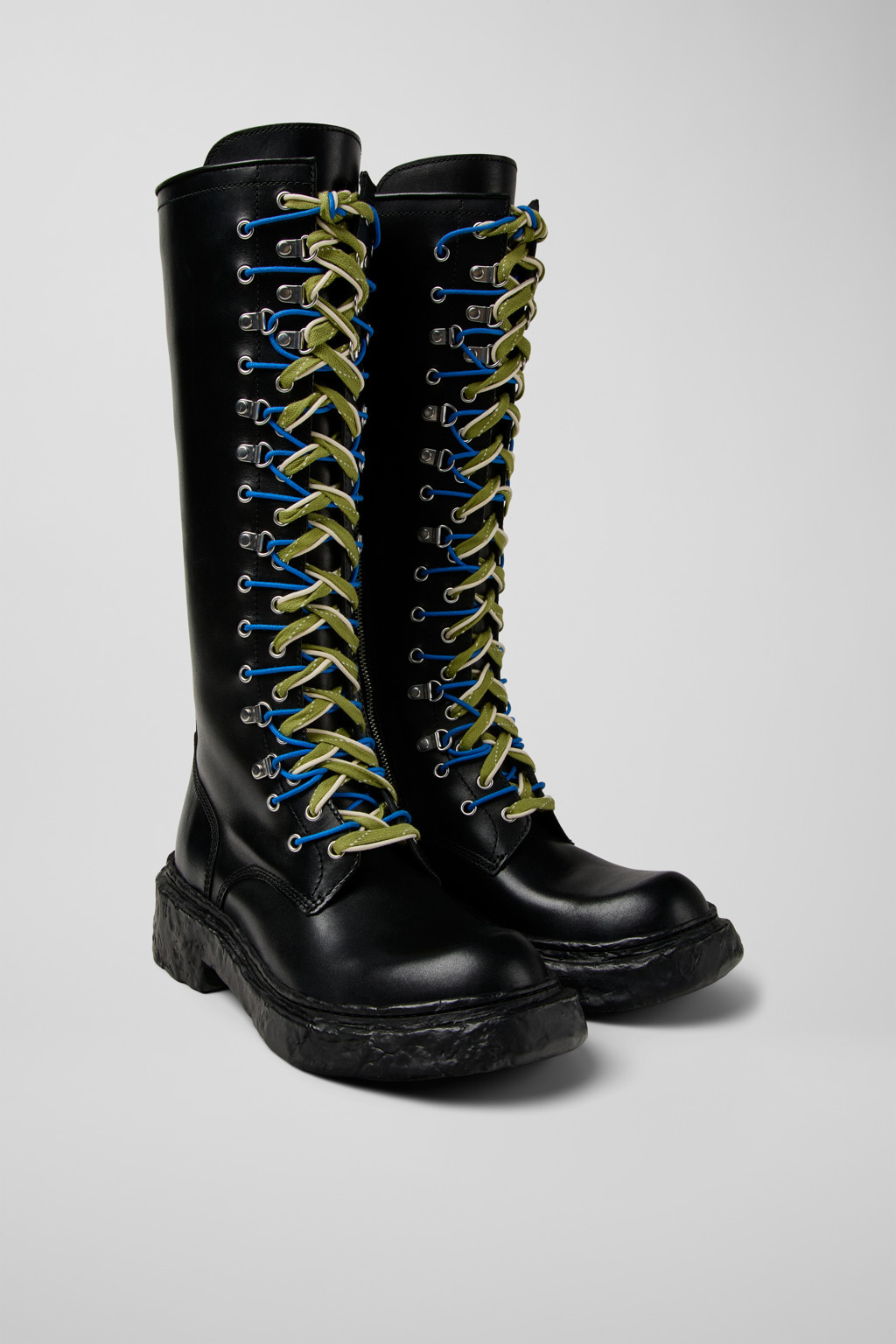 Black Leather High Boots - 2