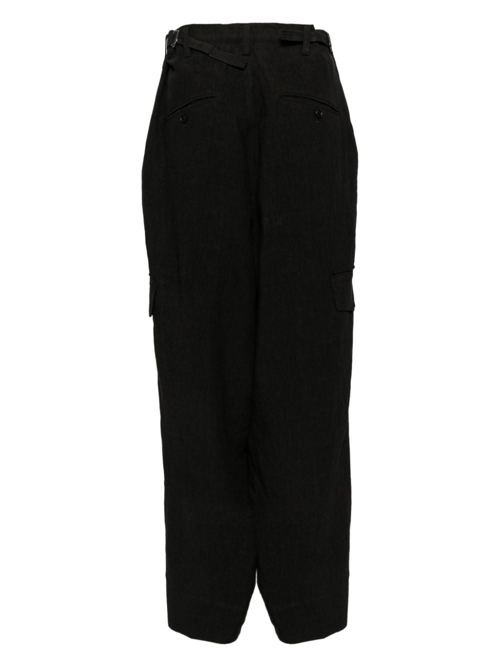 high-waist linen cargo skirt - 2
