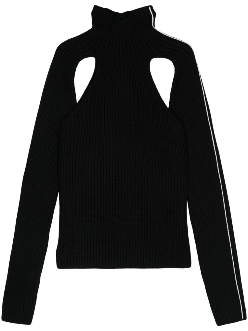 wool cut-out jumper - 1