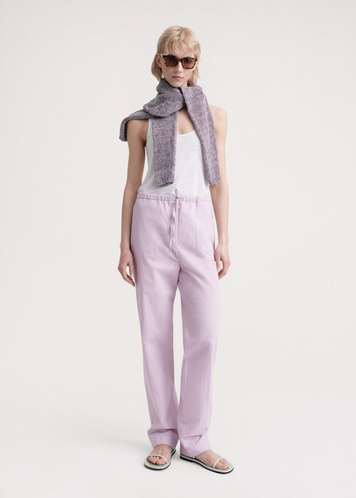 Press-Creased drawstring trousers lilac - 2