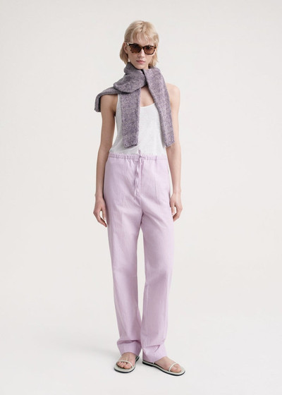 Totême Press-Creased drawstring trousers lilac outlook