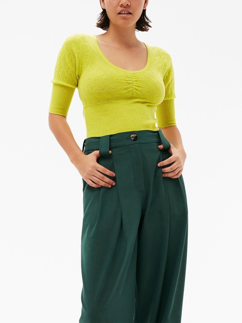 pleat-detail trousers - 4