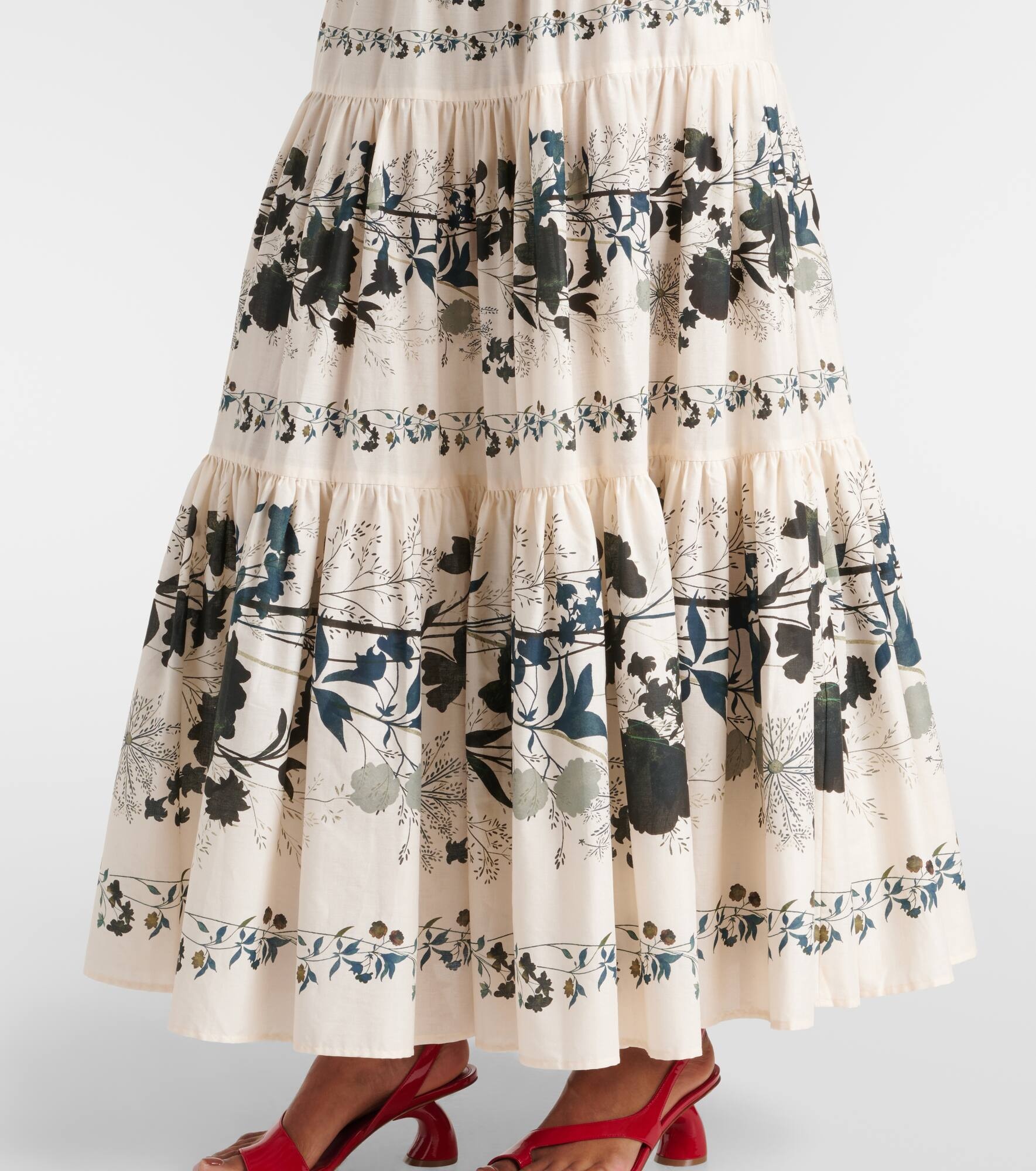 Big floral cotton maxi skirt - 5