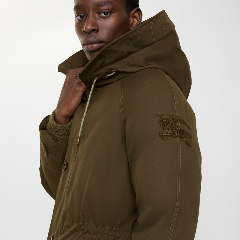 Shearling Trim Gabardine Parka 4