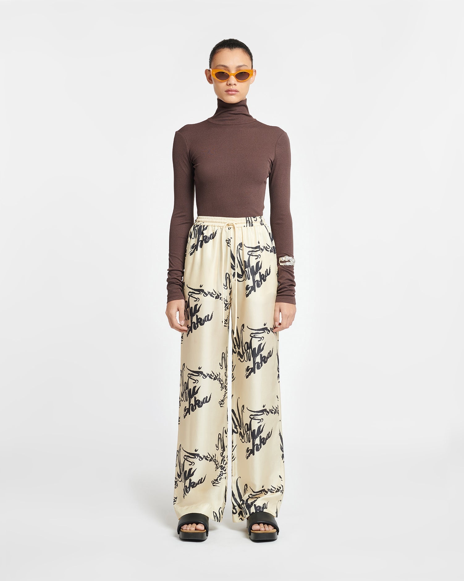 Printed Silk Twill Pants - 3