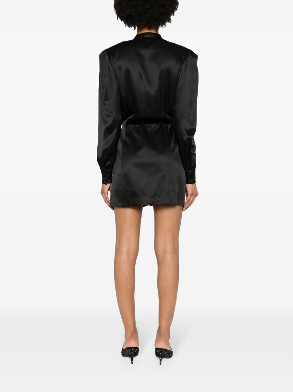 long-sleeve silk dress - 4