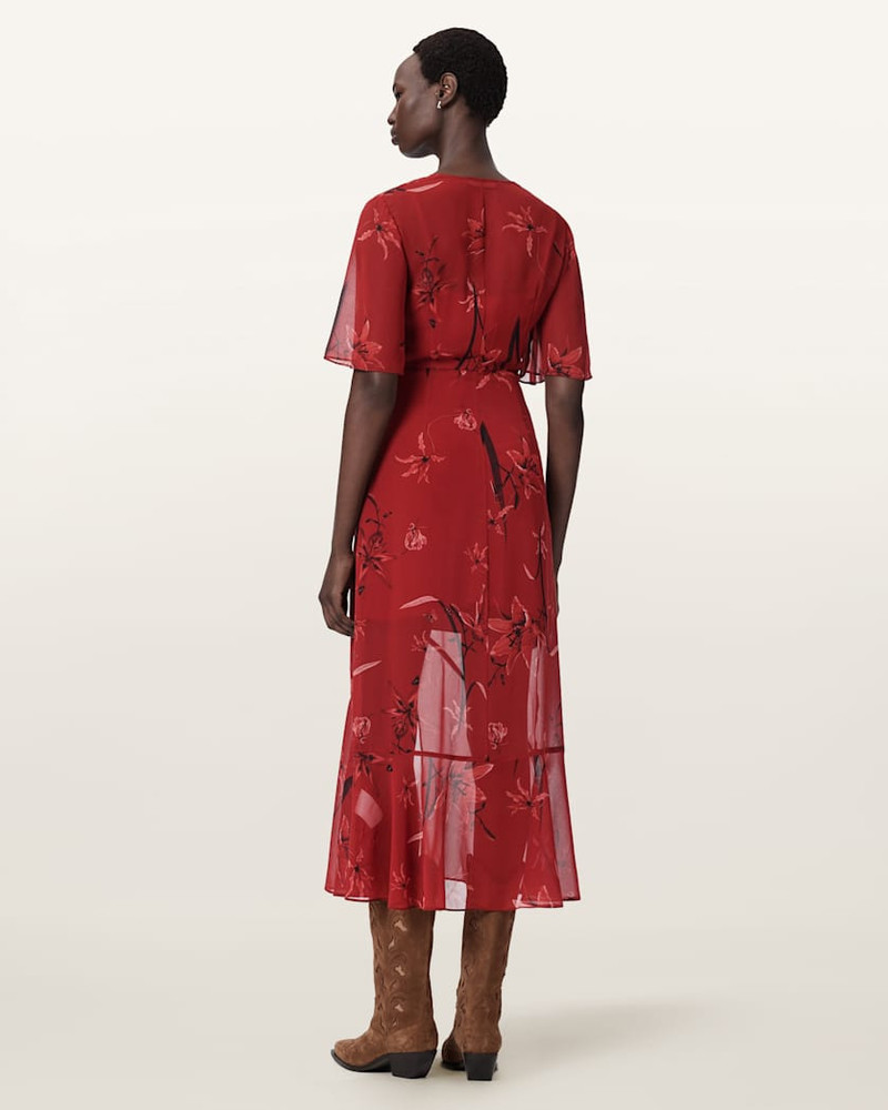 MOLLIE TWIST DETAIL FLORAL MIDI DRESS 6