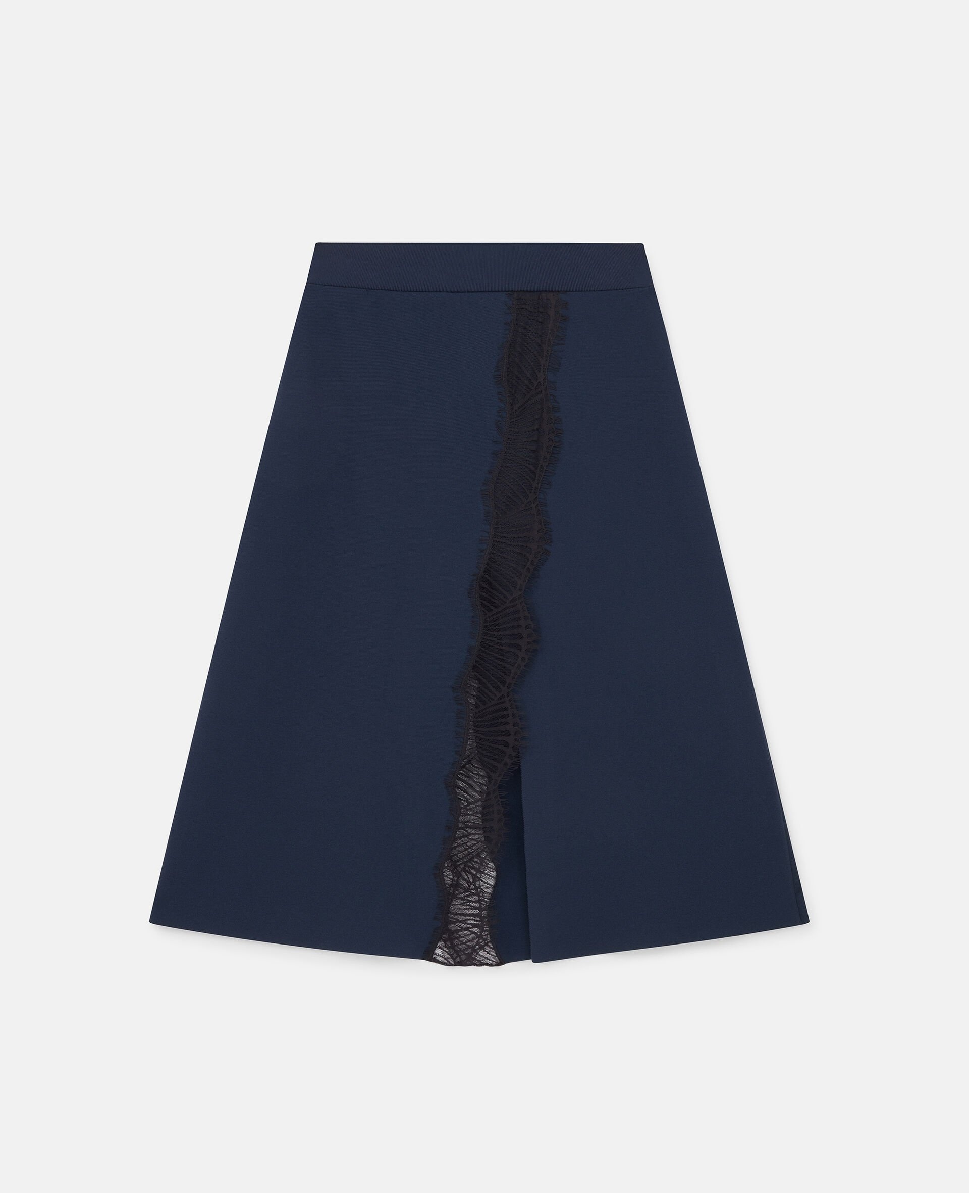 Lace Insert Mid-Rise Midi Skirt - 1