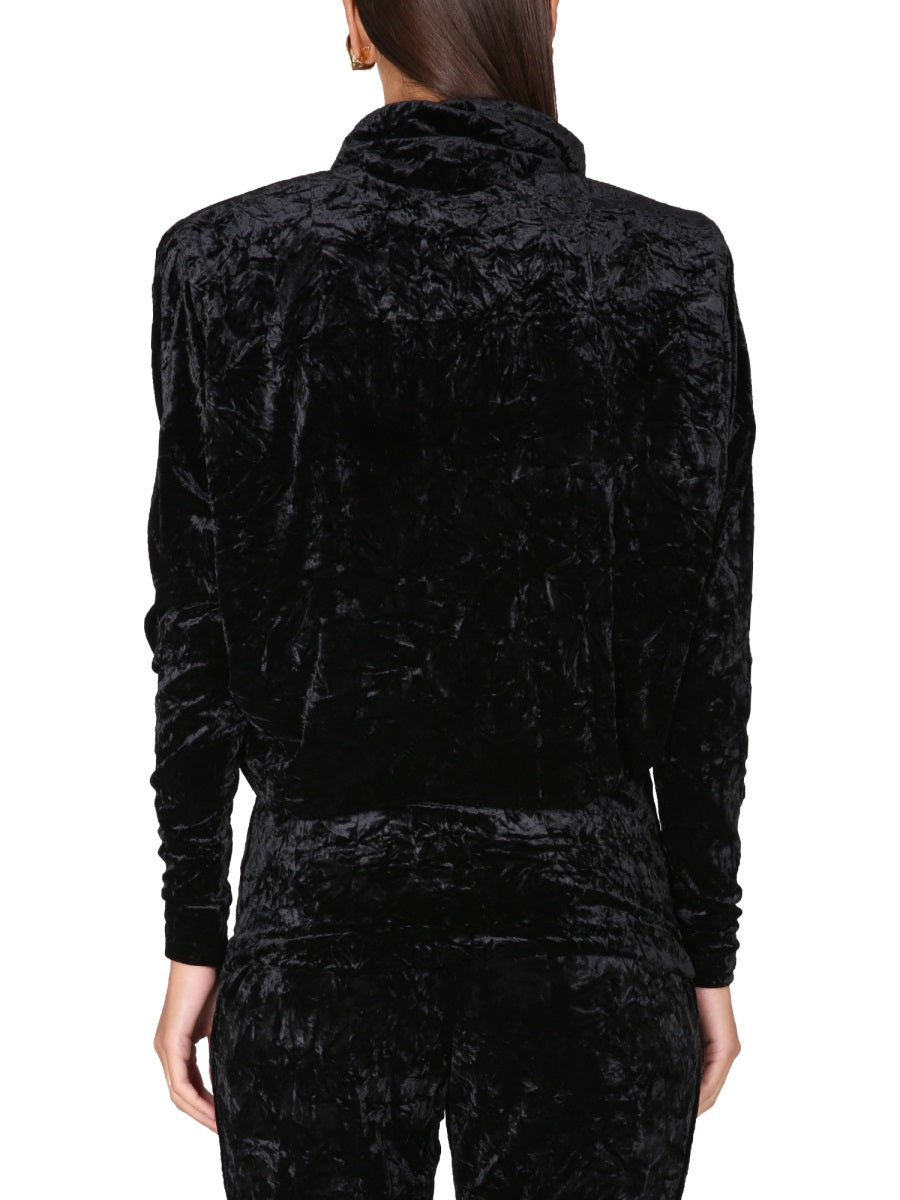 Saint Laurent Women Velvet Turtleneck Top - 3