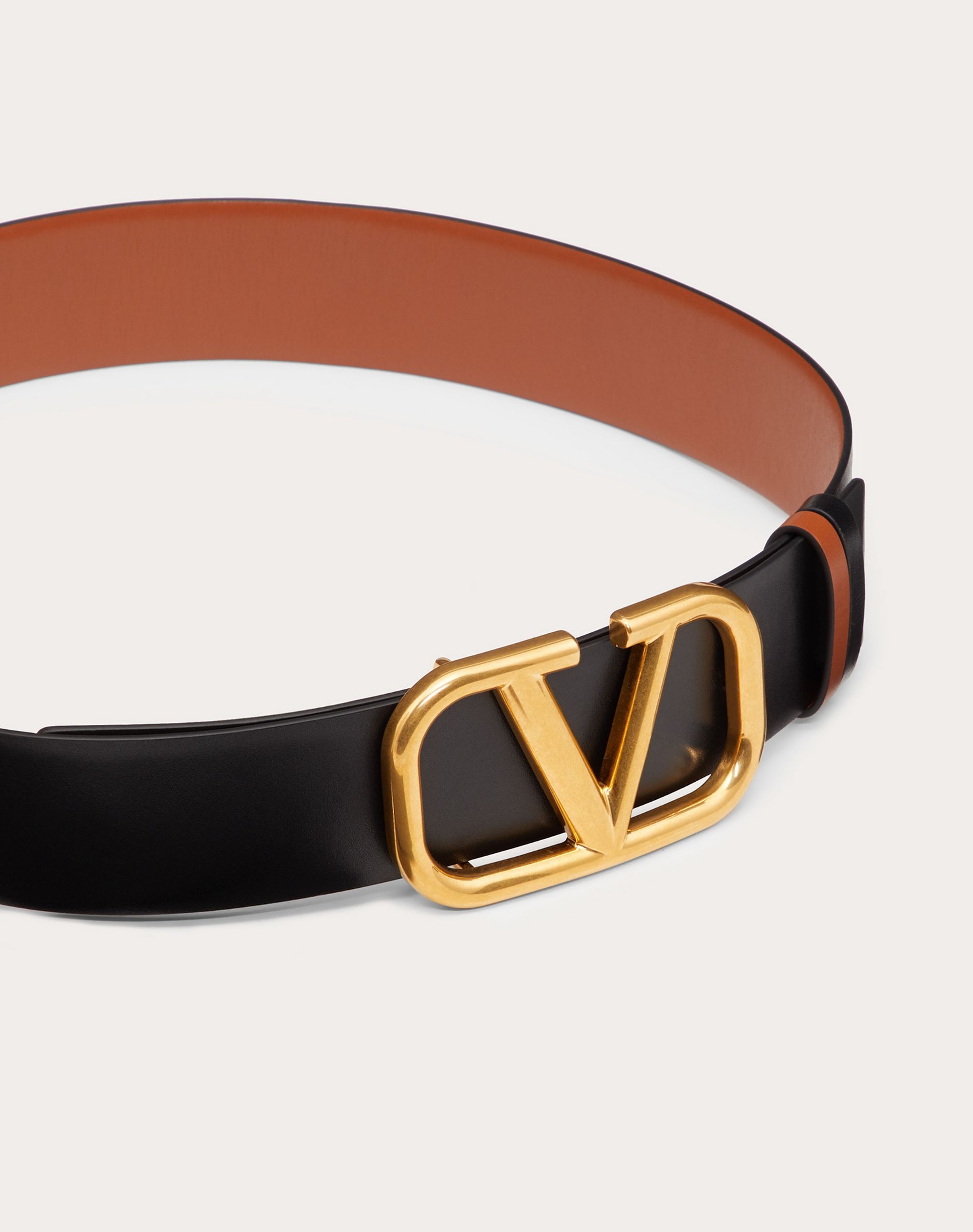 REVERSIBLE VLOGO SIGNATURE BELT IN Shiny CALFSKIN 40MM - 4