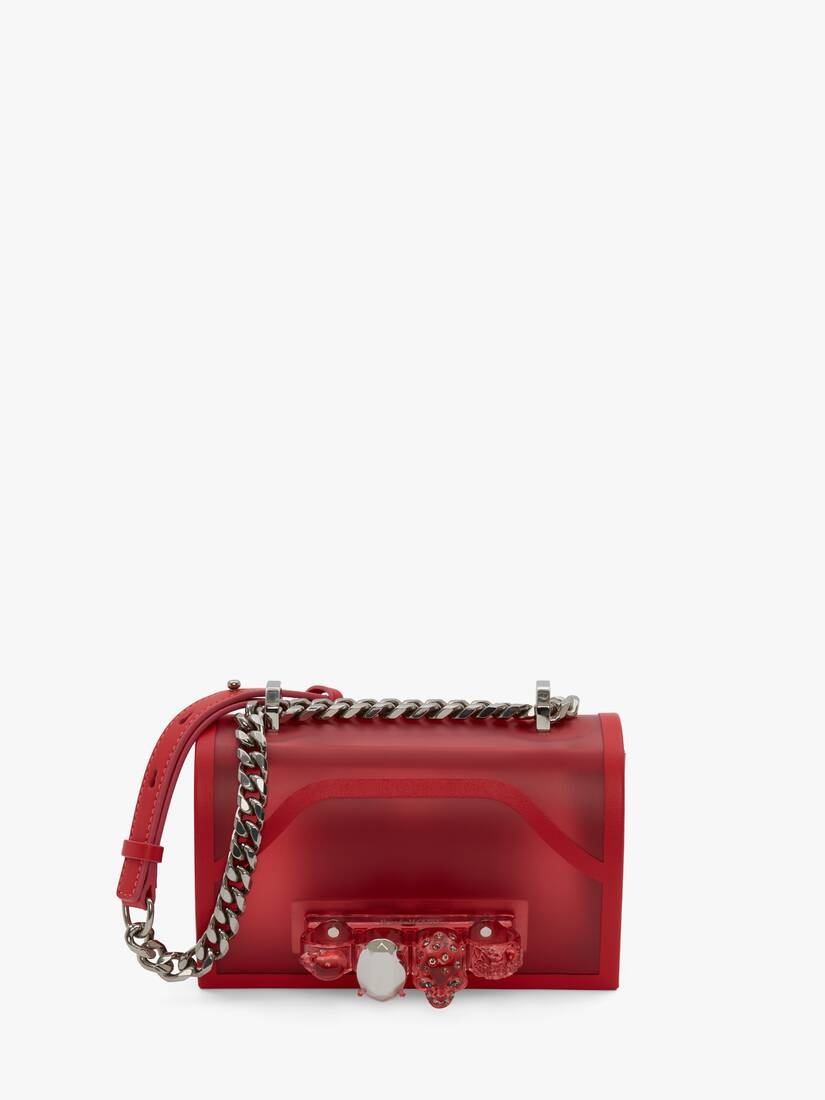 Mini Jewelled Satchel in Coral - 1