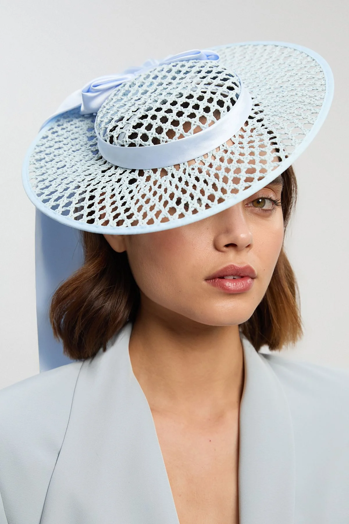 Crochet Satin Bow Fascinator - 1