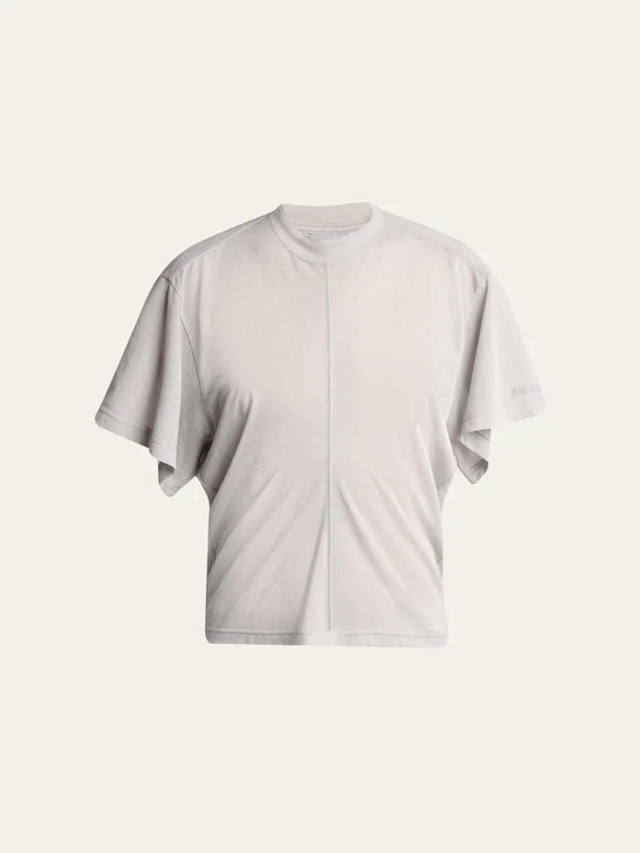 Transparent Jersey Draped T-Shirt - 1